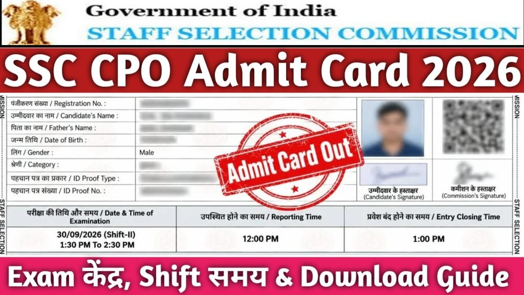 SSC CPO Admit Card 2026